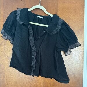 Doen Flute Top in Black